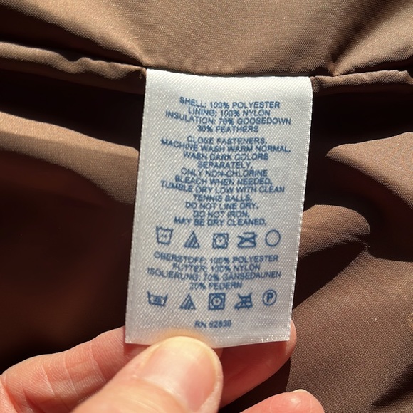 Lands' End Long Puffer Coat Women’s Medium 10–12 Bronze Brown Goose Down Warm - Picture 6 of 16